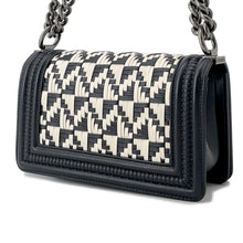 Load image into Gallery viewer, CHANEL Boy Chanel Woven Chainshoulder Bag White/BlackA67085 Leather Size Small
