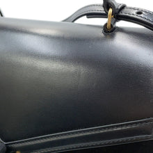 Load image into Gallery viewer, SAINT LAURENT PARIS Cassandra Top Handle 2-Way Handbag Black578000 Leather suede
