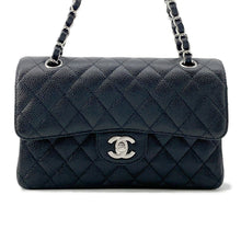 Load image into Gallery viewer, CHANEL Matelasse W Flap ChainShoulder Bag BlackA01113 Caviar Leather Size 23
