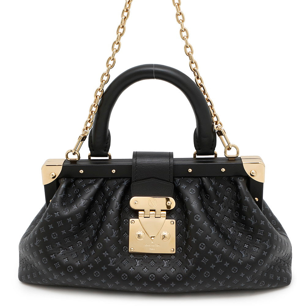 LOUIS VUITTON Nanogram Clutch BlackM22325 Nanogram Calf Leather