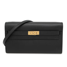 Load image into Gallery viewer, HERMES Kelly Wallet Long To Go Black Epsom
