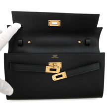 Load image into Gallery viewer, HERMES Kelly Wallet Long To Go Black Epsom
