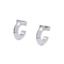 将图像加载到图库查看器中，TIFFANY&amp;Co. T-One Hoop Earrings70811235 18K White Gold
