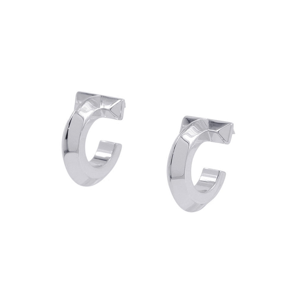 TIFFANY&Co. T-One Hoop Earrings70811235 18K White Gold