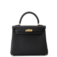 Load image into Gallery viewer, HERMES Kelly Retourne Black Togo Leather Size 25
