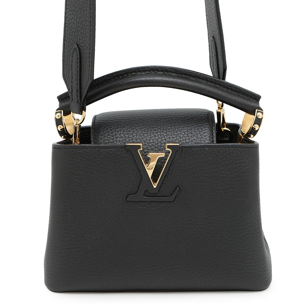 LOUIS VUITTON Capucines NoirM56071 Taurillon Leather Size MINI