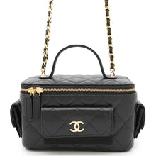 Load image into Gallery viewer, CHANEL Matelasse Chain vanity bag BlackAP3017 Caviar Leather
