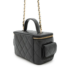 Load image into Gallery viewer, CHANEL Matelasse Chain vanity bag BlackAP3017 Caviar Leather
