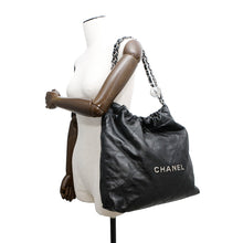 Load image into Gallery viewer, CHANEL CHANEL22 ChainShoulder Bag BlackAS3260 Shiny Calf Leather Size Small
