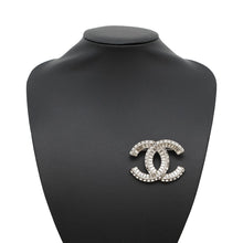 将图像加载到图库查看器中，CHANEL CC Logo BroochA63085 Metal Rhinestone
