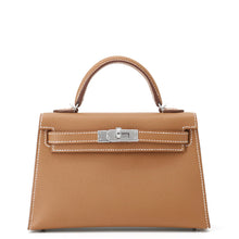将图像加载到图库查看器中，HERMES Mini Kelly 2 Gold Epsom
