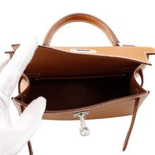 将图像加载到图库查看器中，HERMES Mini Kelly 2 Gold Epsom
