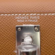 将图像加载到图库查看器中，HERMES Mini Kelly 2 Gold Epsom
