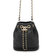 将图像加载到图库查看器中，CHANEL Matelasse Mini Drawstring ChainShoulder Bag BlackAS0197 Lambskin
