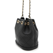 将图像加载到图库查看器中，CHANEL Matelasse Mini Drawstring ChainShoulder Bag BlackAS0197 Lambskin
