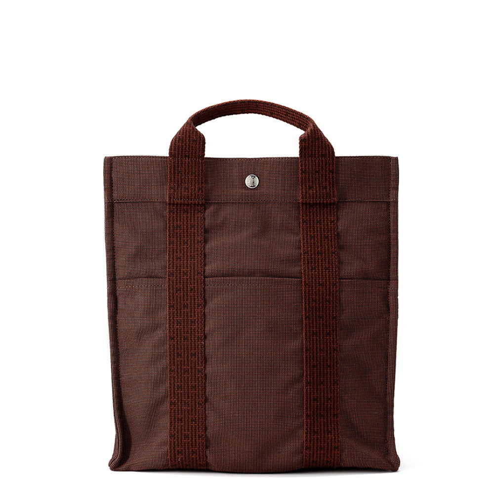 HERMES Her Line Ad Brown Nylon Canvas Size MM