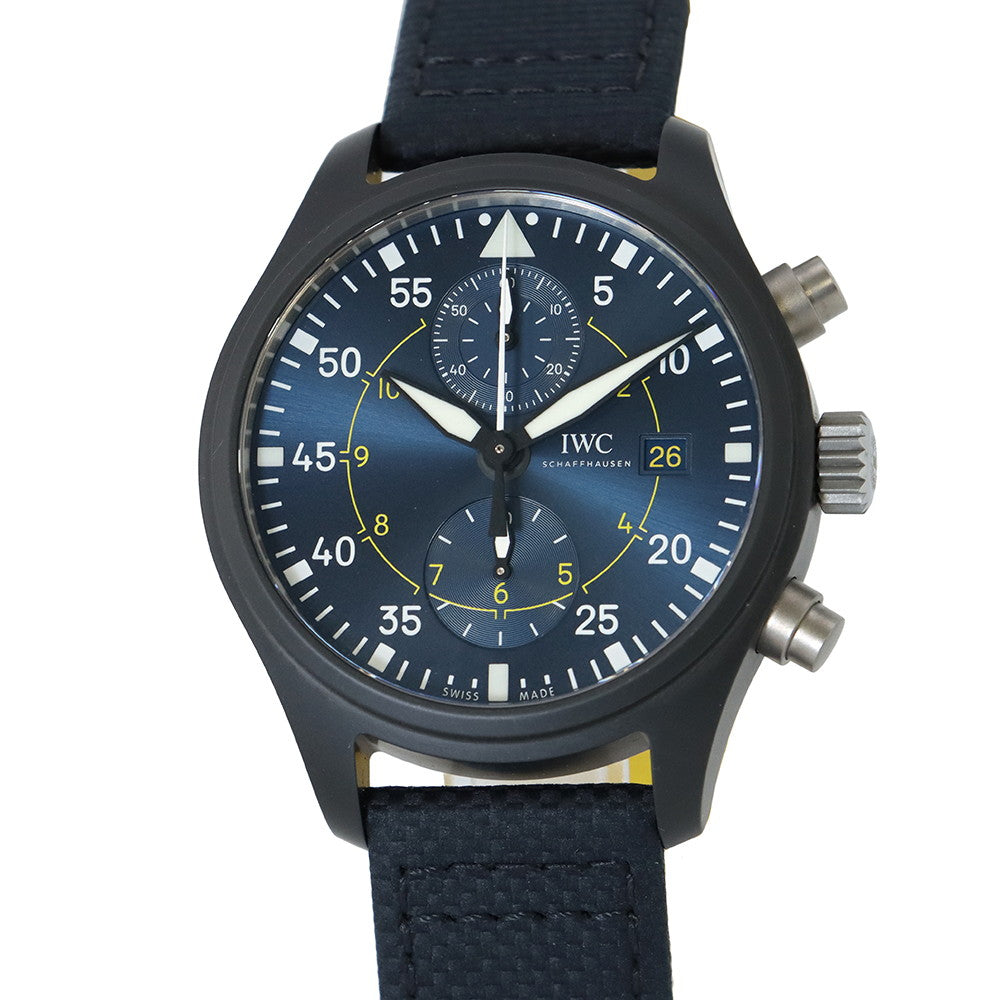 IWC ★Pilot Watch Chronograph Blue Angels W44.5mm Stainless Steel Leather Blue DialIW389008