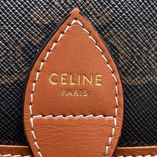 将图像加载到图库查看器中，CELINE ★Triomphe Folco Shoulder Brown191502 PVC Leather Size Medium
