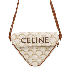 Load image into Gallery viewer, CELINE Triomphe Triangle Shoulder White/Brown195902 PVC Leather Size Mini

