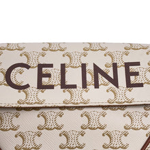 Load image into Gallery viewer, CELINE Triomphe Triangle Shoulder White/Brown195902 PVC Leather Size Mini
