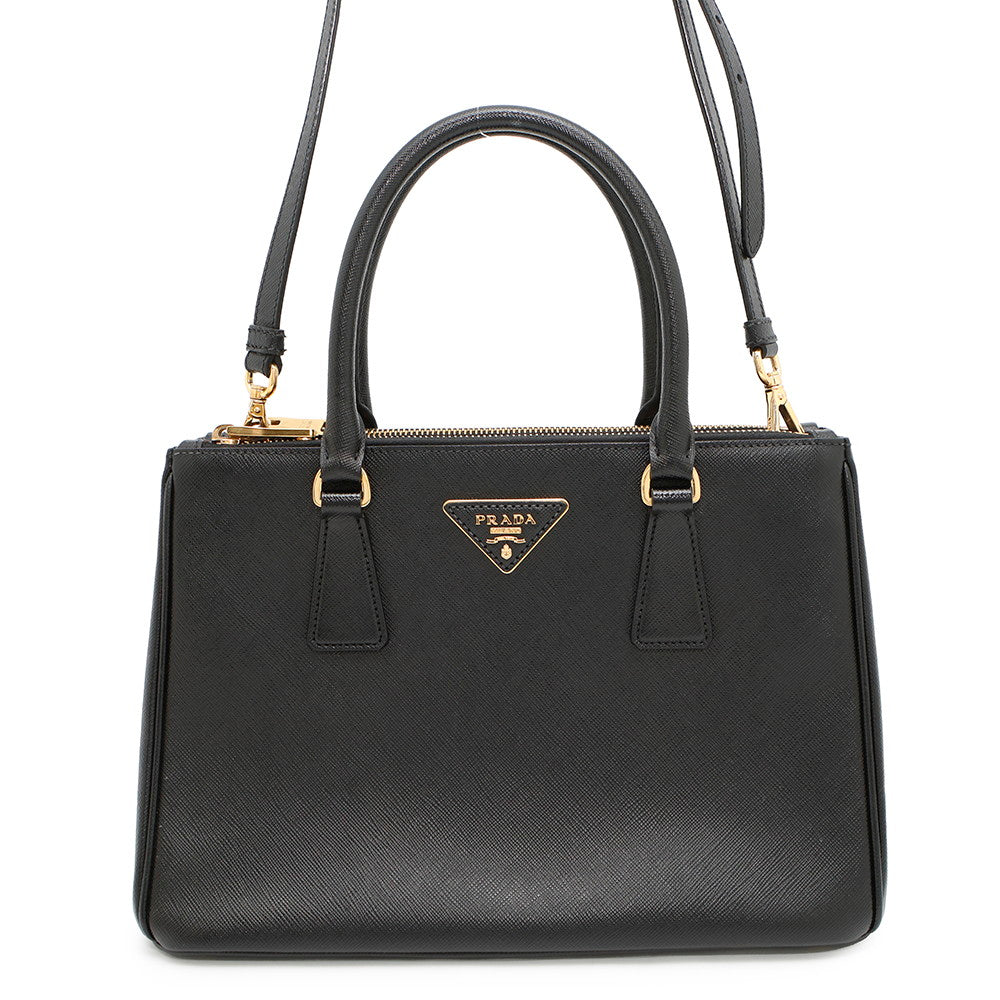 PRADA Galilea 2WAYBag Black1BA863 Leather Size Medium