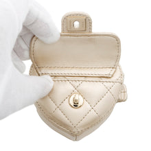 Load image into Gallery viewer, CHANEL Heart-shaped arm coin purse GoldAP2786 Lambskin
