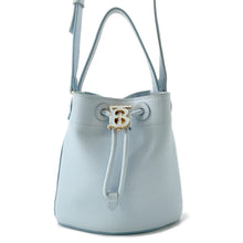 Load image into Gallery viewer, BURBERRY TB Bucket Drawstring Shoulder Bag Light Blue8070635 Leather Size Mini
