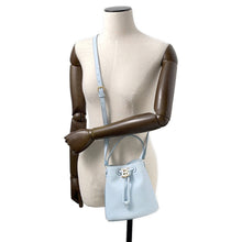 Load image into Gallery viewer, BURBERRY TB Bucket Drawstring Shoulder Bag Light Blue8070635 Leather Size Mini
