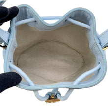 Load image into Gallery viewer, BURBERRY TB Bucket Drawstring Shoulder Bag Light Blue8070635 Leather Size Mini

