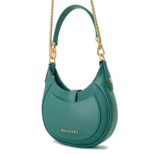 Load image into Gallery viewer, BVLGARI Serpenti Ellipse 2-way Shoulder Bag Emerald Green292582 Calf Leather
