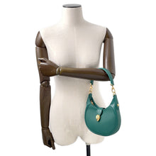 Load image into Gallery viewer, BVLGARI Serpenti Ellipse 2-way Shoulder Bag Emerald Green292582 Calf Leather
