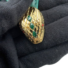 Load image into Gallery viewer, BVLGARI Serpenti Ellipse 2-way Shoulder Bag Emerald Green292582 Calf Leather
