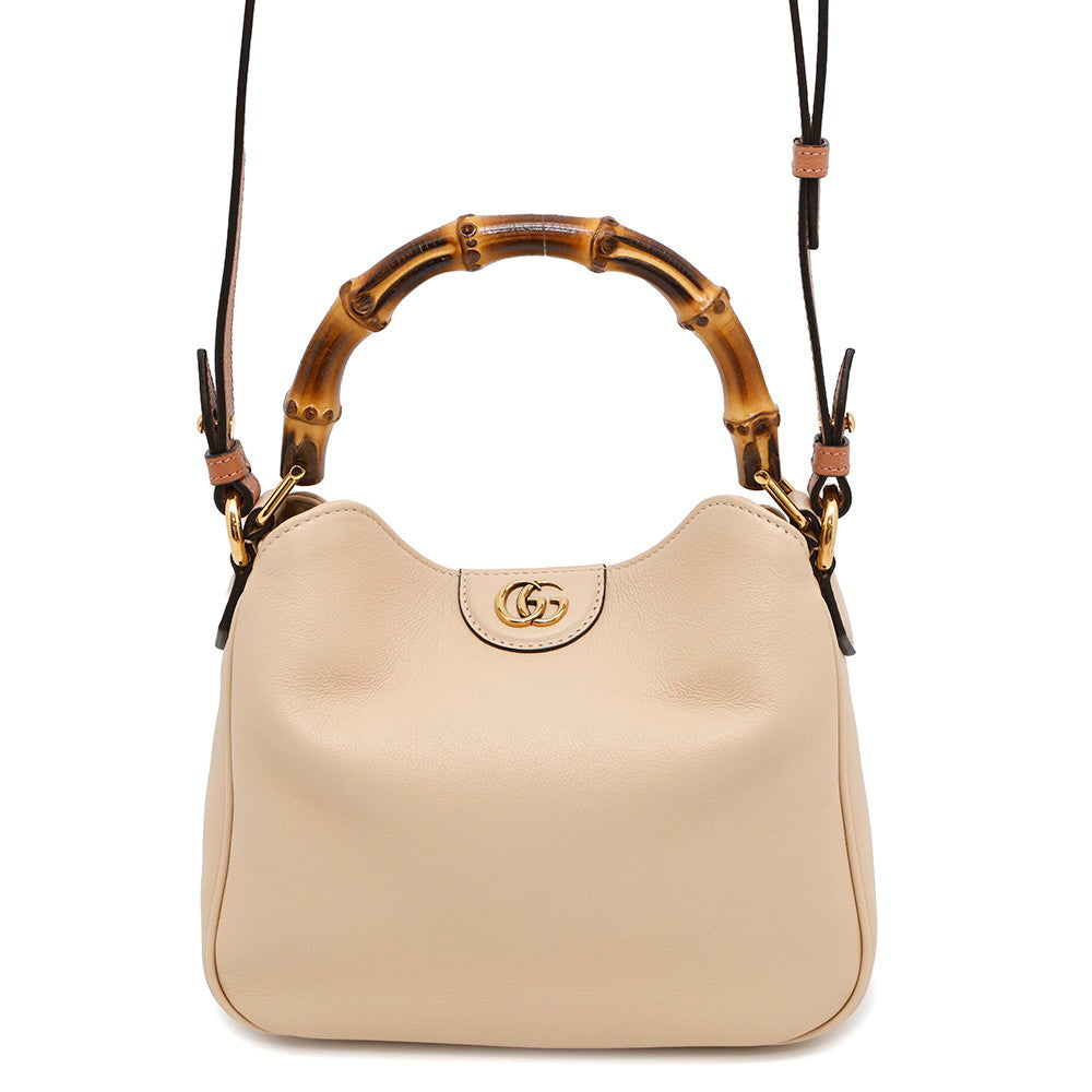 GUCCI Diana Bamboo 2way Shoulder Bag Beige746251 Leather Size Small