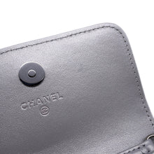 将图像加载到图库查看器中，CHANEL Star Motif Chain Card Case Silver Lambskin

