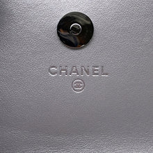 将图像加载到图库查看器中，CHANEL Star Motif Chain Card Case Silver Lambskin

