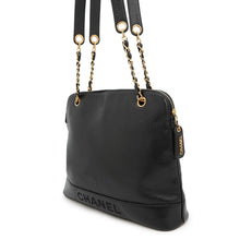 Load image into Gallery viewer, CHANEL Logo ChainShoulder Bag BlackA07265 Caviar Leather
