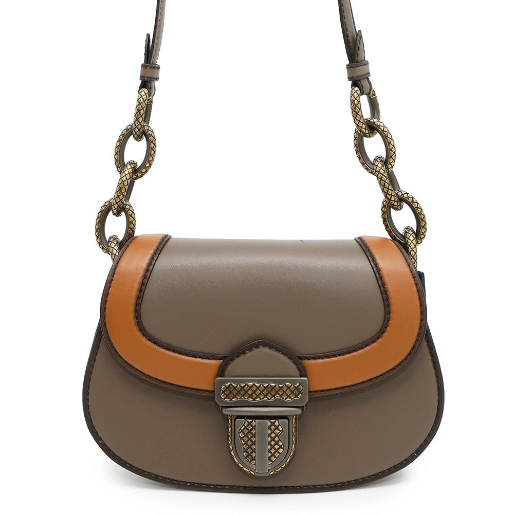 Bottega Veneta Umbria Shoulder Bag Gray/Brown465392 Leather