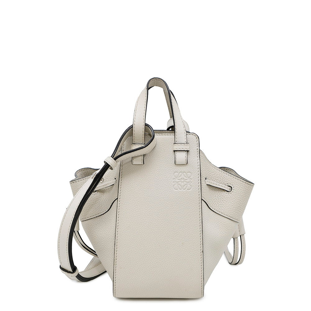 LOEWE Hammock Drawstring Shoulder Bag White314.30.V07 Leather Size Mini