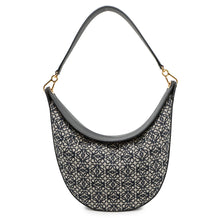 将图像加载到图库查看器中，LOEWE Luna Bag Anagram Shoulder Bag Navy/BlackA923PL9X01 Canvas Leather

