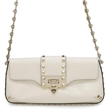 将图像加载到图库查看器中，Valentino Garavani ★Rock Studded Shoulder Bag White Leather
