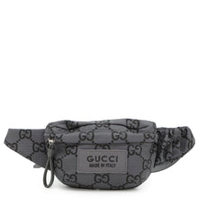 将图像加载到图库查看器中，GUCCI GG Recycled Polyester Belt Bag Gray/Black767934 Eco-friendly NylonGG Polyester
