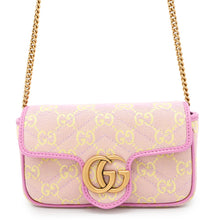 Load image into Gallery viewer, GUCCI GG Super Mini ChainShoulder Bag Pink/Yellow783141 Canvas
