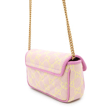 Load image into Gallery viewer, GUCCI GG Super Mini ChainShoulder Bag Pink/Yellow783141 Canvas
