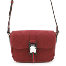 将图像加载到图库查看器中，GUCCI GG Canvas Shoulder Bag Rosso Ancora802100 Canvas Leather

