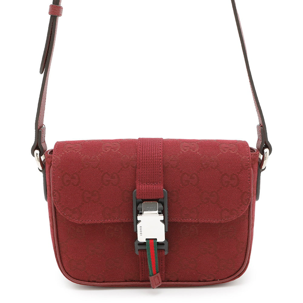 GUCCI GG Canvas Shoulder Bag Rosso Ancora802100 Canvas Leather