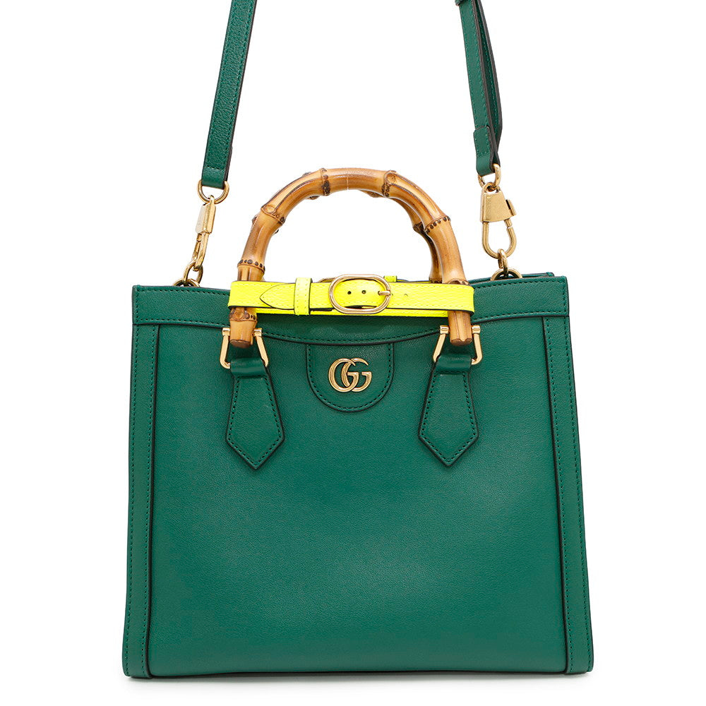 GUCCI Diana 2WAY Handbag Green660195 Leather Size Small