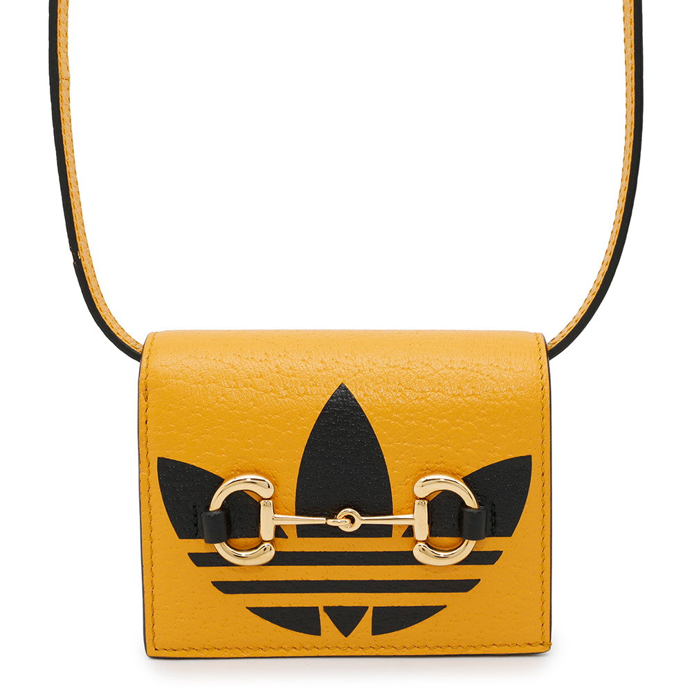 GUCCI Horsebit Shoulder Wallet Adidas Collaboration Yellow/Black702248 Leather