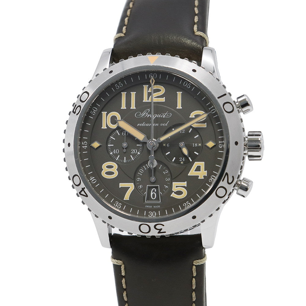 Breguet Type XXI W42mm Stainless Steel Leather Gray Dial3817ST/X2/3ZU