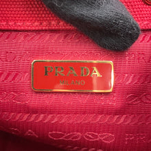 Load image into Gallery viewer, PRADA Drawstring bucket bag Red1BH115 Canvas Raffia
