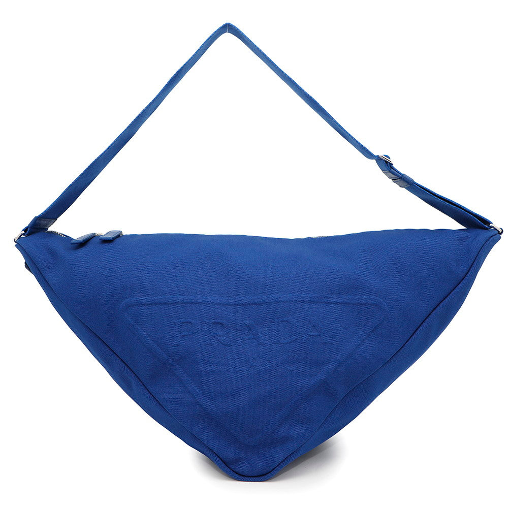 PRADA Triangle Messenger Bag Blue2VY007 Canvas